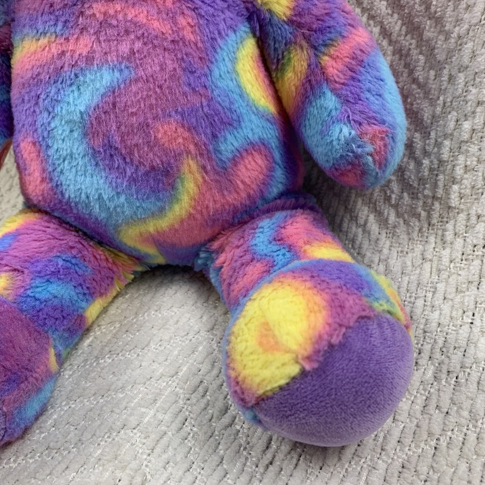 Build a Bear Bunny Rabbit Plush Stuffed Animal Rainbow Tie Dye Colorful‎ Pastel - Picture 9 of 14